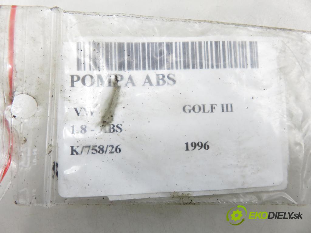 VW GOLF III (1H1) HB 1996 66,00 1.8 - ABS 1781,00 Pumpa ABS 3A0907379 ; 10094603003 ; 10020400174 (Pumpa ABS)