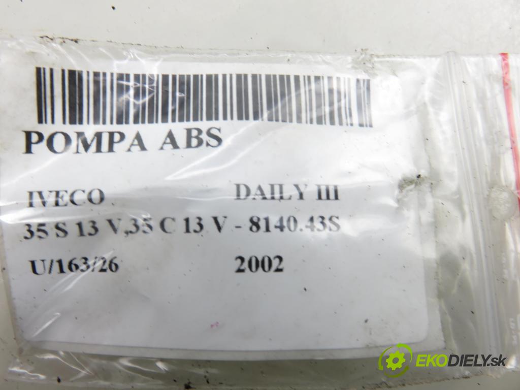 IVECO DAILY III skrzynia FURGON 2002 92,00 2.8 JTD 125 - 8140.43S 2798,00 Pumpa ABS 0273004324 ; 500331026 ; 0265220500 (Pumpa ABS)