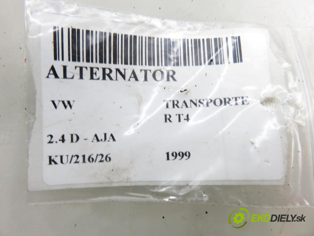VW TRANSPORTER IV Skrzynia (70XA) FURGON 1999 55,00 2.4 D - AJA 2370,00 Alternátor 0123310019 ; 028903025H (Alternátor)
