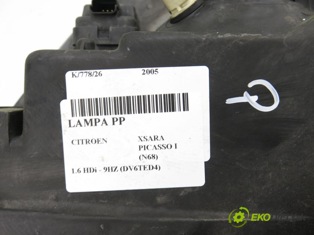 CITROEN XSARA PICASSO (N68) MINIVAN 2005 80,00 1.6 HDi - 9HZ (DV6TED4) 1560,00 Svetlo PP 9649557380 ; 89310180