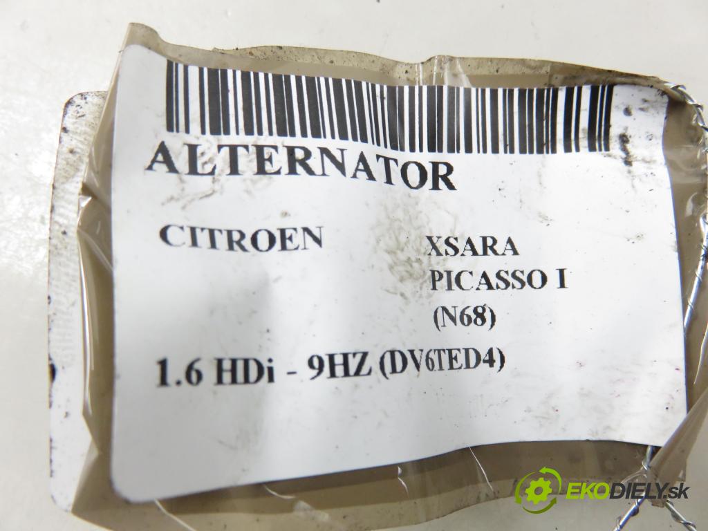 CITROEN XSARA PICASSO (N68) MINIVAN 2005 80,00 1.6 HDi - 9HZ (DV6TED4) 1560,00 Alternátor 9646321780 (Alternátor)