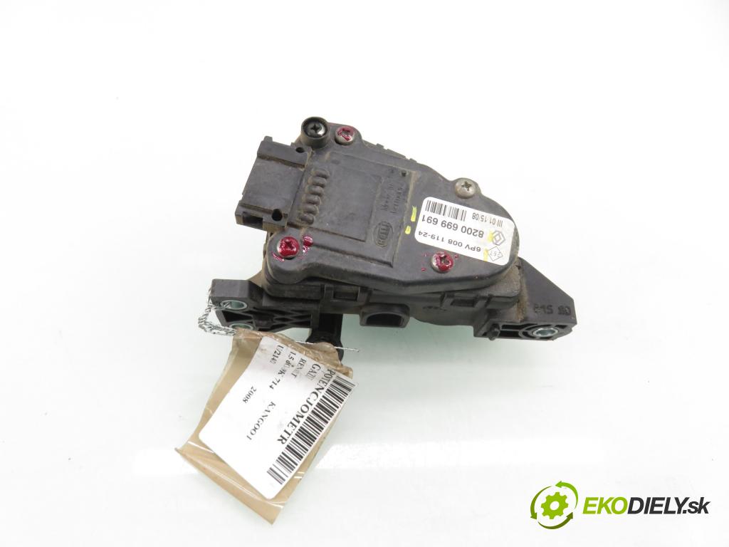 RENAULT KANGOO (KC0/1_) KOMBIVAN 2008 50,00 1.5 dCi 68 - K9K 714 1461,00 Potenciometer plynu 8200699691 ; 6PV00811924 (Potenciometer plynového pedálu)