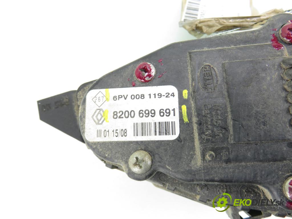 RENAULT KANGOO (KC0/1_) KOMBIVAN 2008 50,00 1.5 dCi 68 - K9K 714 1461,00 Potenciometer plynu 8200699691 ; 6PV00811924 (Potenciometer plynového pedálu)