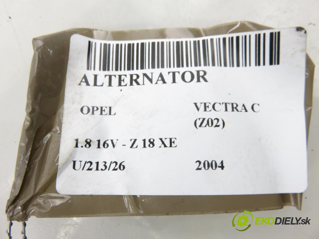 OPEL VECTRA C (Z02) SEDAN 2004 90,00 1.8 16V 122 - Z 18 XE 1796,00 Alternátor 0124425009 ; 13147093 (Alternátor)