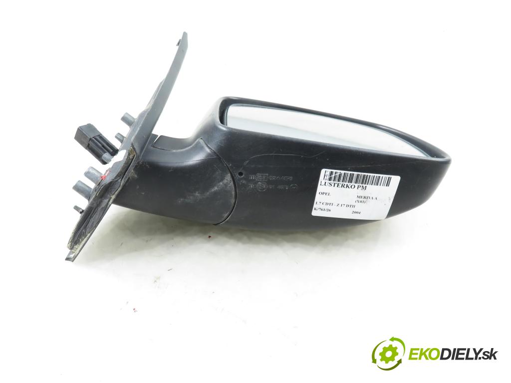 OPEL MERIVA A nadwozie wielkoprzestrzenne (MPV) (X03) HB 2004 74,00 1.7 CDTI 100 - Z 17 DTH 1686,00 zpětné zrcátko