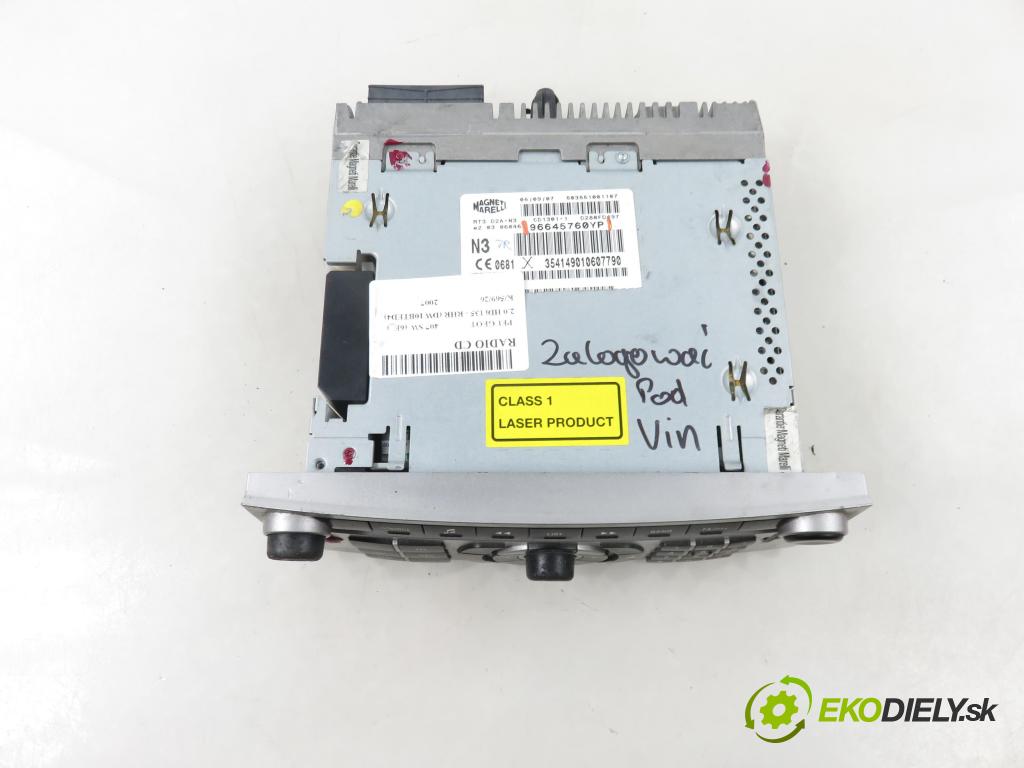 PEUGEOT 407 SW (6E_) KOMBI 2007 100,00 2.0 HDi 135 - RHR 1997,00 RADIO CD 96645760YP