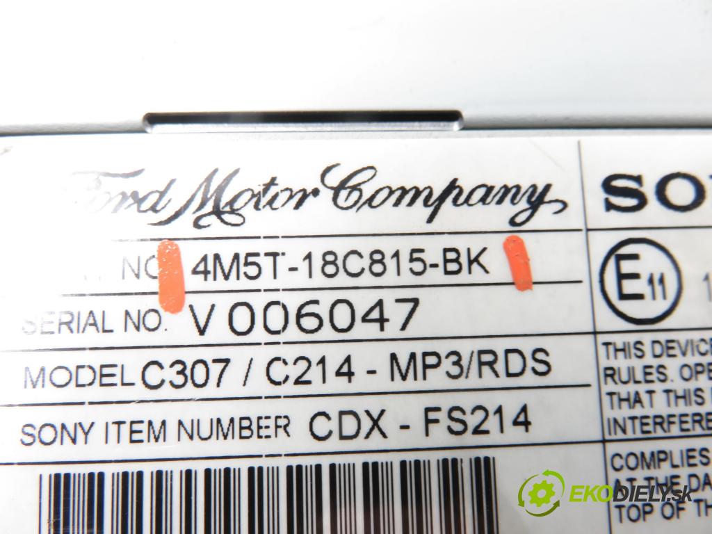 FORD C-MAX (DM2) MINIVAN 2007 85,00 1.8 TDCi 115 1753,00 RADIO CD 4M5T18C815BK