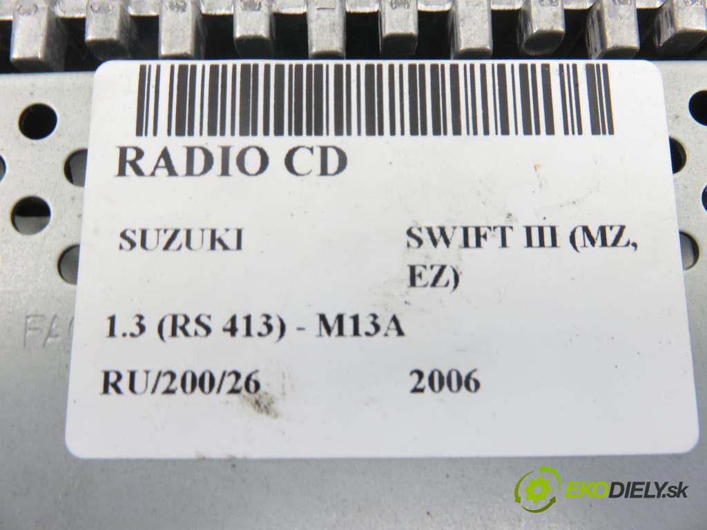 SUZUKI SWIFT III (MZ, EZ) HB 2006 0,00 1.3 4x4 (RS 413) - M13A 1328,00 RADIO CD 3910162J30