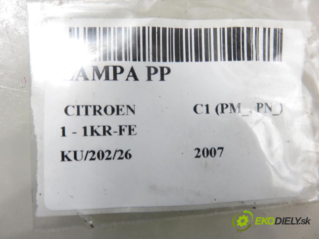 CITROEN C1 (PM_, PN_) HB 2007 50,00 1.0 12V R3 68 - 1KR-FE 998,00 Svetlo PP 811100H050 ; 89032958