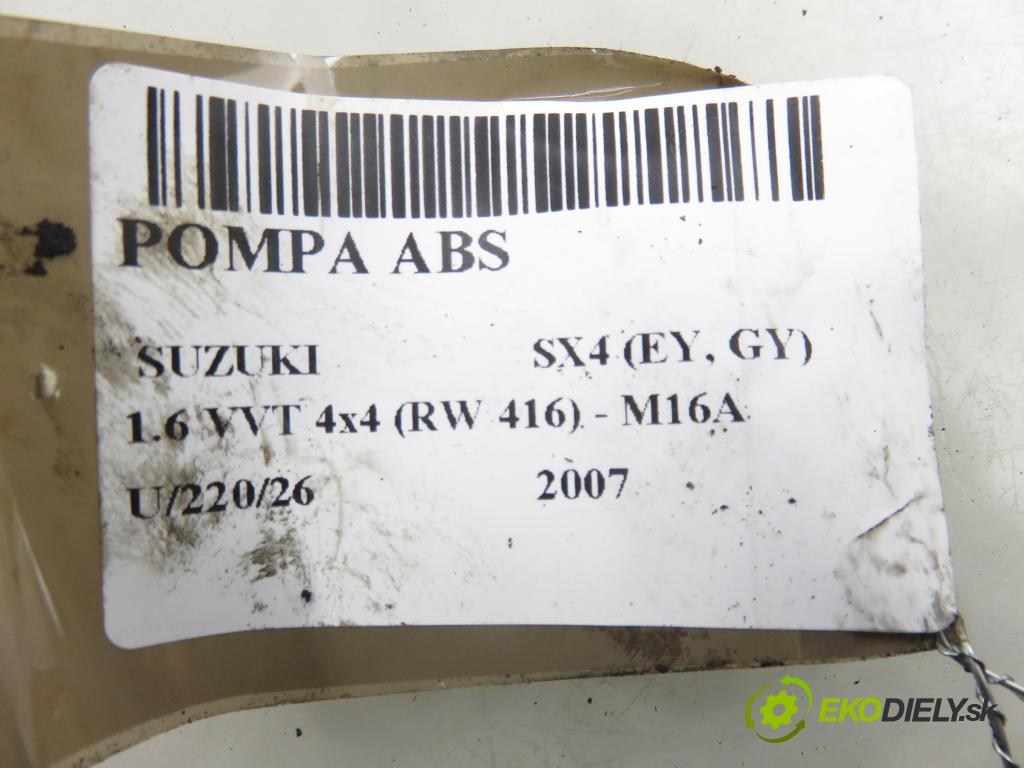 SUZUKI SX4 (EY, GY) CROSSOVER 2007 79,00 1.6 VVT 4x4 (RW 416) 107 - M16A 1586,00 Pumpa ABS 0265950462 ; 5641079JB0 ; 0265235008 (Pumpa ABS)
