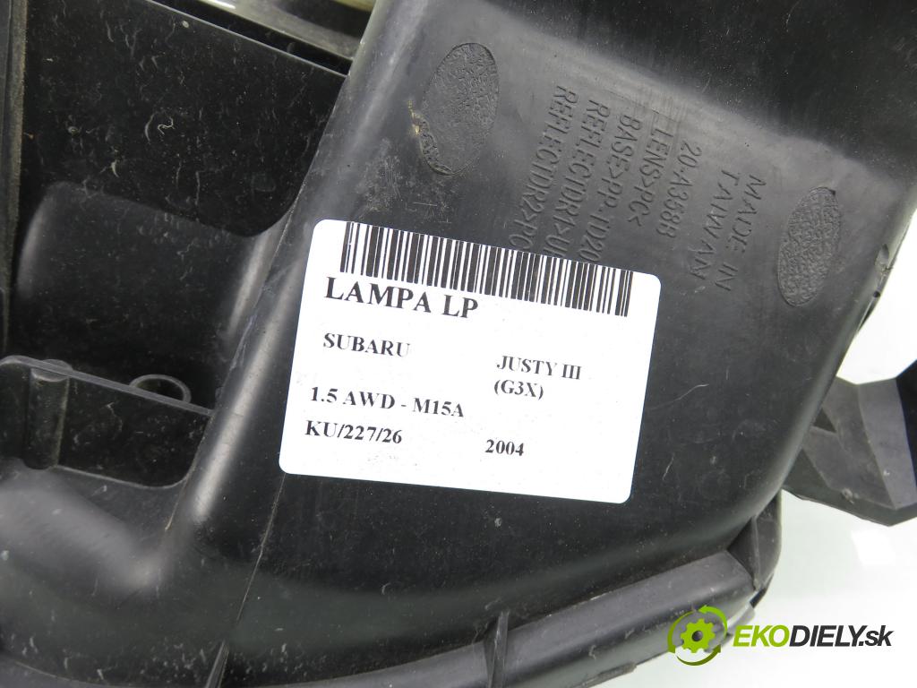 SUBARU JUSTY III (G3X) MINIVAN 2004 79,00 1.5 AWD - 99 M15A 1490,00 světlo LP
