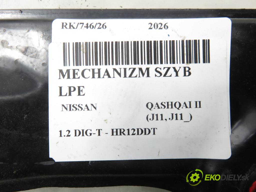 NISSAN QASHQAI II (J11, J11_) CROSSOVER 2015 85,00 1.2 DIG-T - HR12DDT 1197,00 Mechanizmus okien 807014EA0C