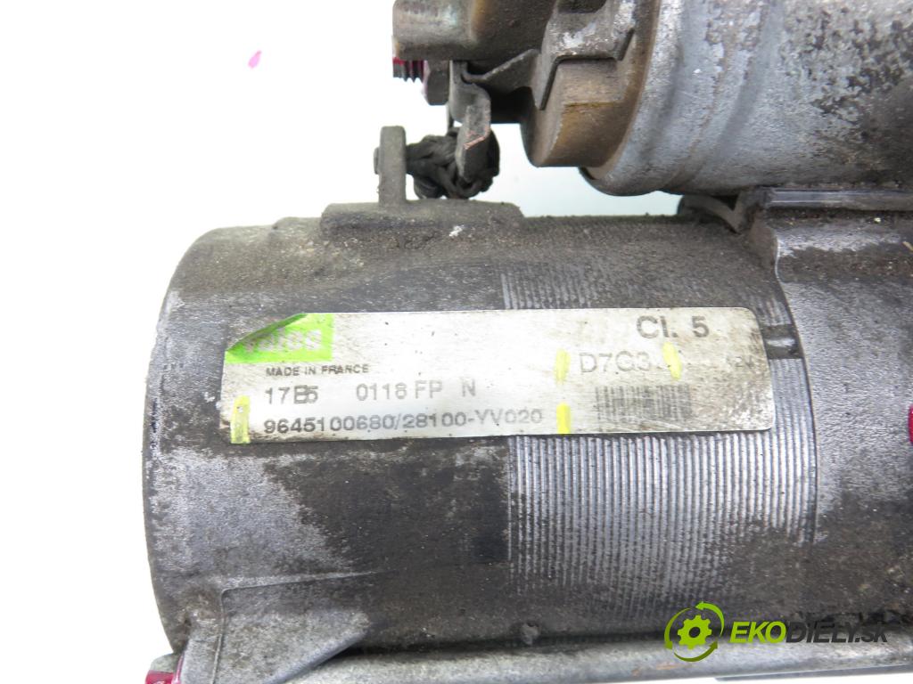 PEUGEOT 407 (6D_) SEDAN 2005 80,00 1.6 HDi 110 - 9HZ (DV6TED4) 1560,00 Štartér 9645100680 ; D7G3 ; 28100YV020 (Štartér)