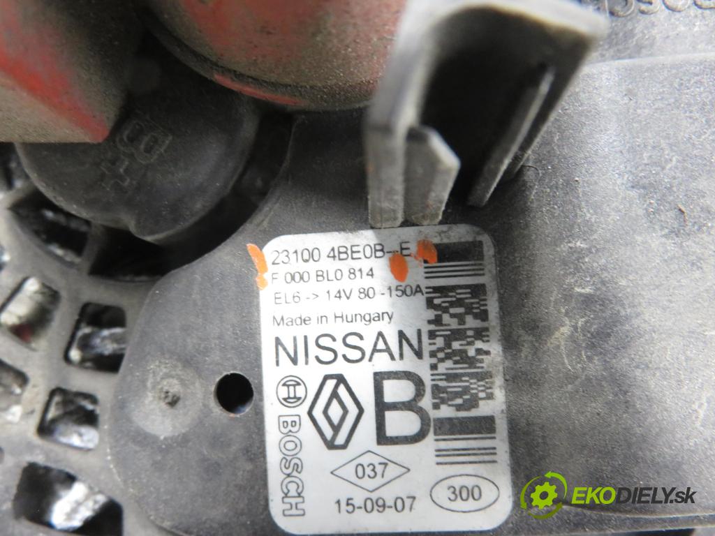 NISSAN QASHQAI II (J11, J11_) CROSSOVER 2015 85,00 1.2 DIG-T - HR12DDT 1197,00 Alternátor F000BL0814 ; 231004BE0BE (Alternátor)