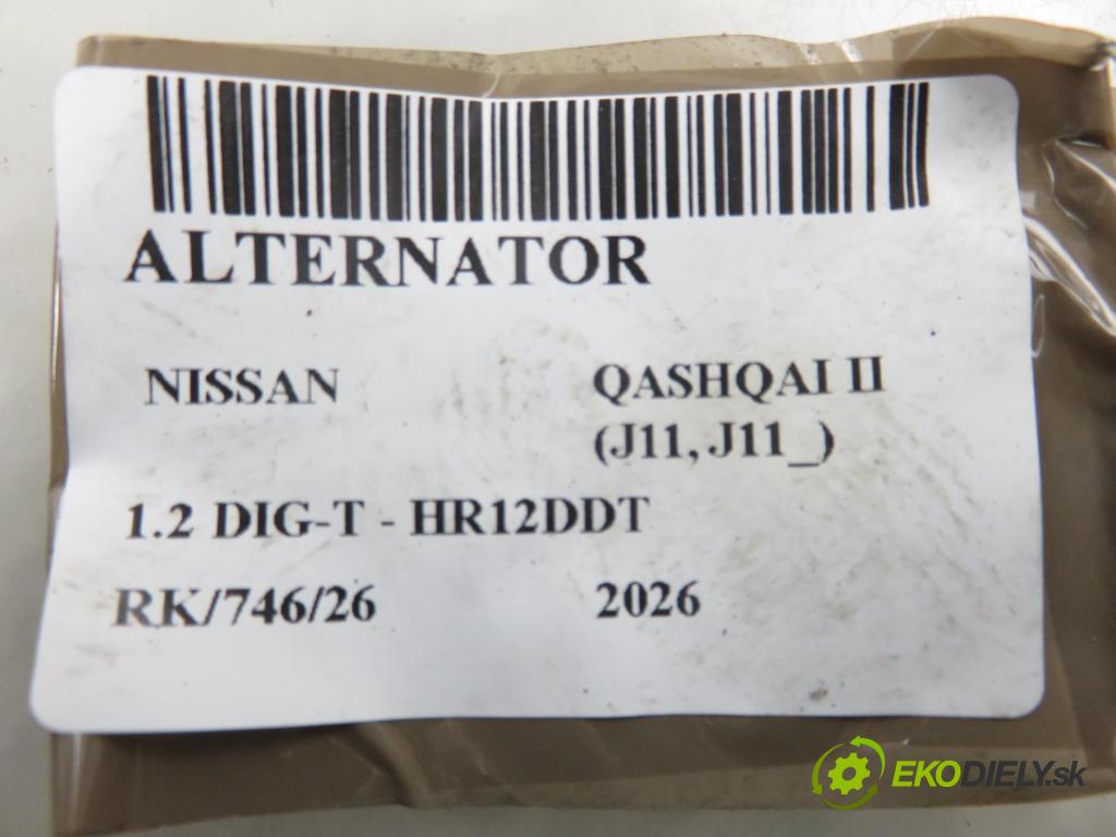 NISSAN QASHQAI II (J11, J11_) CROSSOVER 2015 85,00 1.2 DIG-T - HR12DDT 1197,00 Alternátor F000BL0814 ; 231004BE0BE (Alternátor)