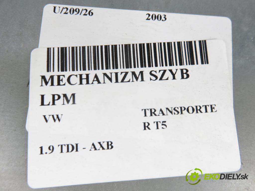 VW TRANSPORTER V Autobus (7HB, 7HJ, 7EB, 7EJ, 7EF, 7EG, 7HF, 7E BUS 2003 77,00 1.9 TDI - AXB 1896,00 Mechanizmus okien 7H0837729