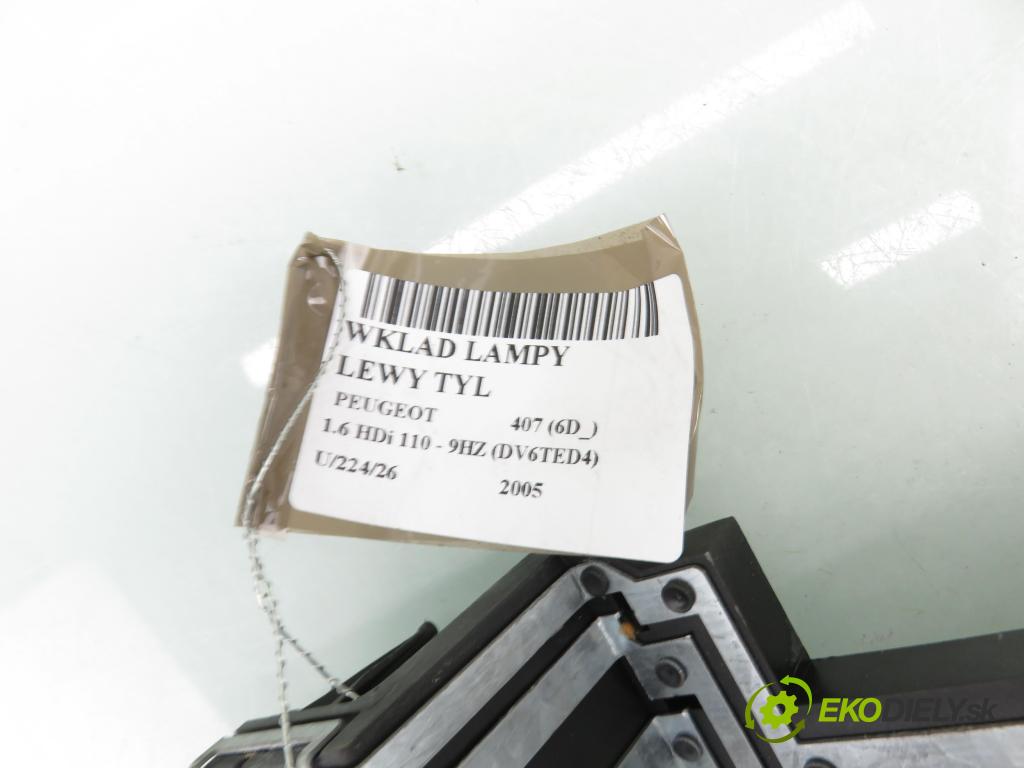 PEUGEOT 407 (6D_) SEDAN 2005 80,00 1.6 HDi 110 - 9HZ (DV6TED4) 1560,00 PŘÍSPĚVEK svetla levý ZADNÍ: