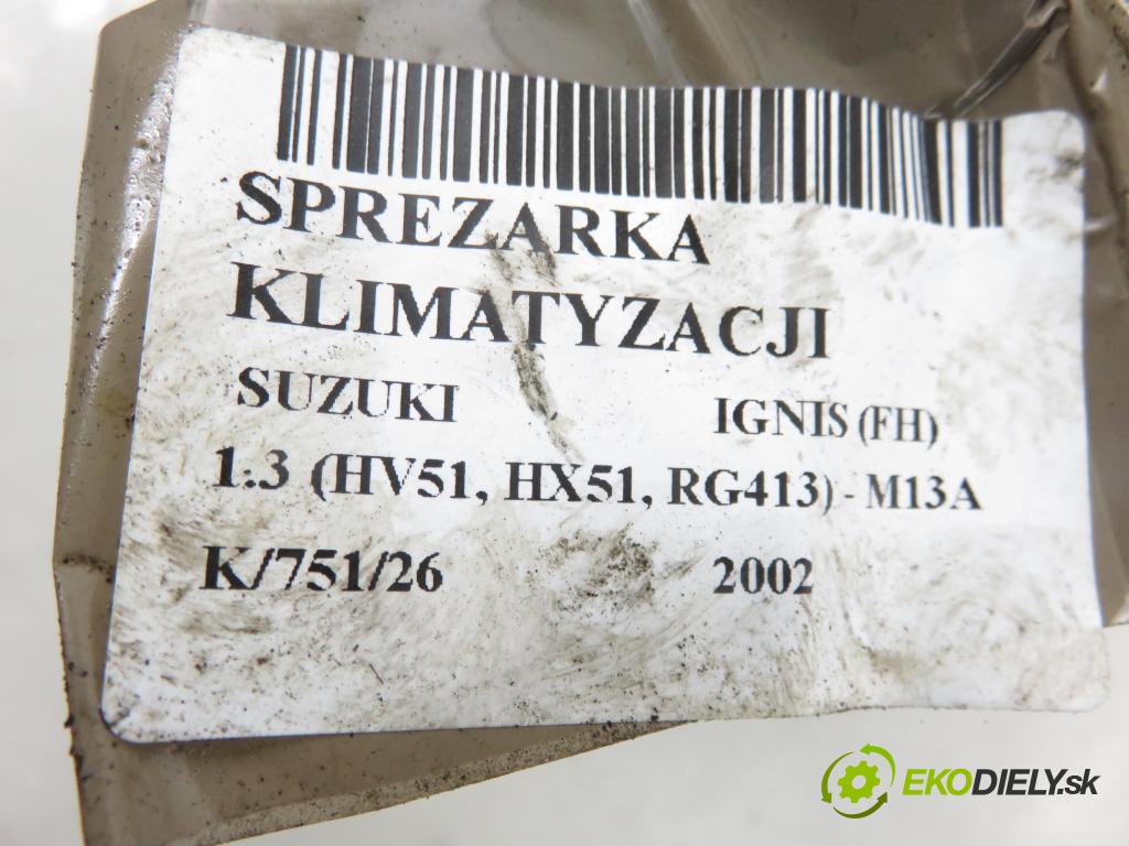 SUZUKI IGNIS (FH) HB 2002 61,00 1.3 (HV51, HX51, RG413) - M13A 1328,00 KOMPRESOR: klimatizácie 9520069GC0 (Kompresor klimatizácie)