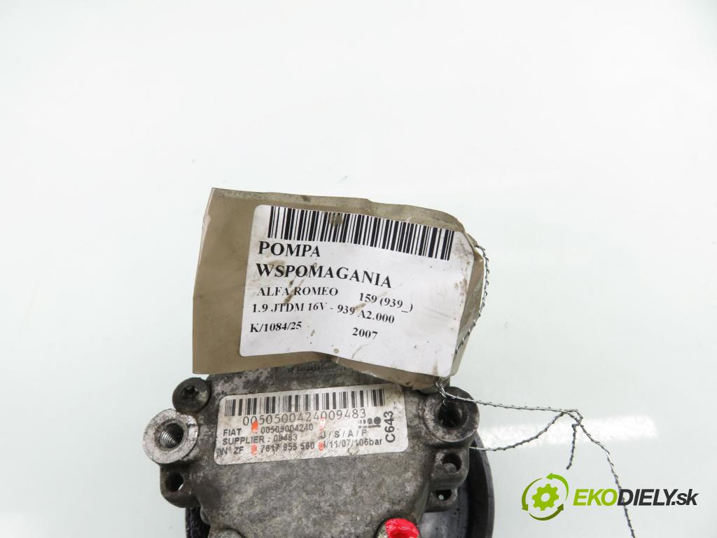 ALFA ROMEO 159 (939_) SEDAN 2007 110,00 1.9 JTDM 16V - 939 A2.000 1910,00 Pumpa servočerpadlo 00505004240 ; 7617955560 (Servočerpadlo)