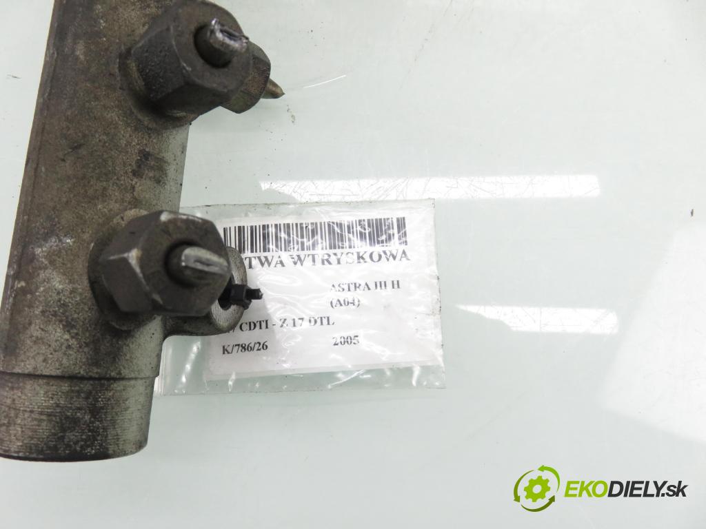 OPEL ASTRA H (A04) HB 2005 59,00 1.7 CDTI - Z 17 DTL 1686,00 lišta vstřikovací 0445214049 ; 0281100398 (Vstřikovací lišta)