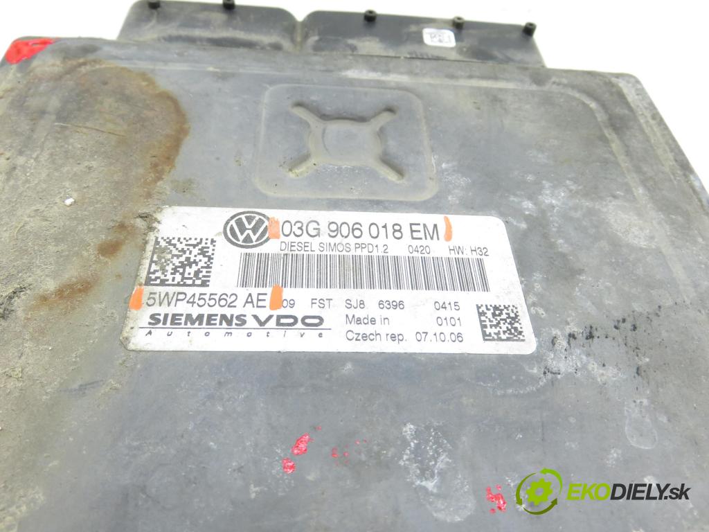 VW PASSAT B6 Variant (3C5) KOMBI 2007 125,00 2.0 TDI - BMR 1968,00 Riadiaca jednotka Motor 5WP45562AE ; 03G906018EM