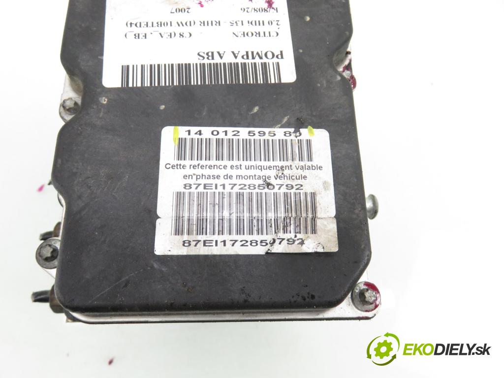 CITROEN C8 (EA_, EB_) MINIVAN 2007 100,00 2.0 HDi 135 - RHR (DW10BTED4) 1997,00 pumpa ABS 1401259580 ; 0265950806 (Pumpa ABS)