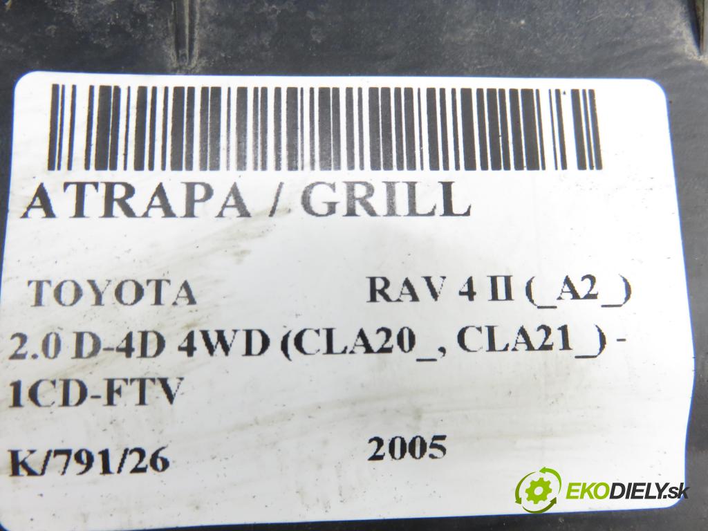 TOYOTA RAV 4 II (_A2_) SUV 2005 85,00 2.0 D-4D 4WD 116 - 1CD-FTV 1995,00 Mriežka / maska 5311142090