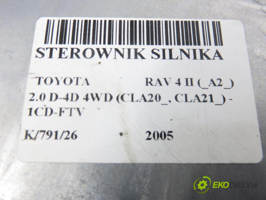 TOYOTA RAV 4 II (_A2_) SUV 2005 85,00 2.0 D-4D 4WD 116 - 1CD-FTV 1995,00 Riadiaca jednotka Motor 8966142A10 ; 1758005441