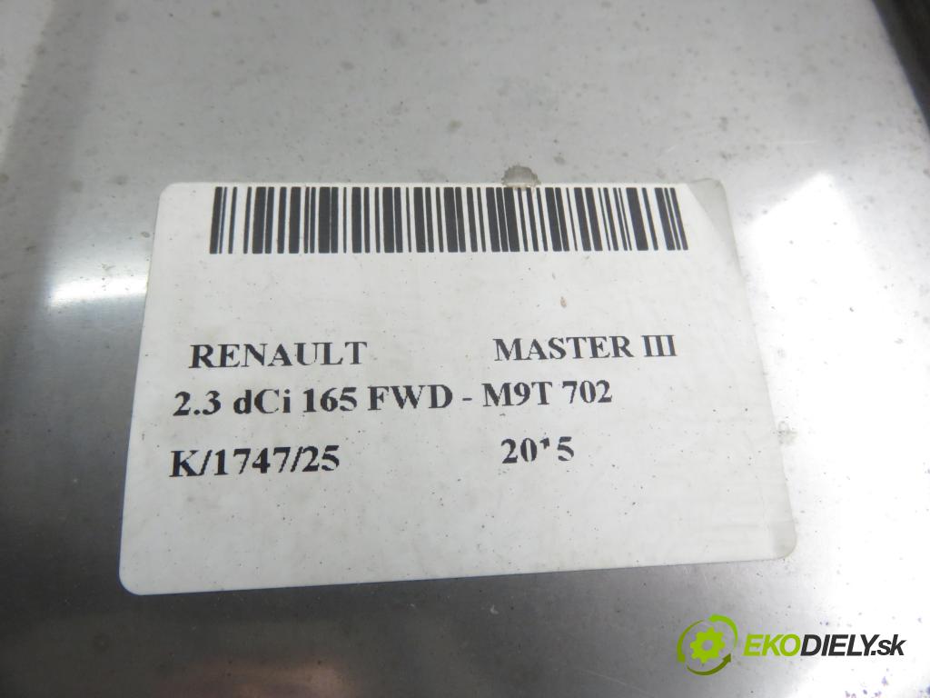 RENAULT MASTER III Platforma / podwozie (EV, HV, UV) KABINA/PLATFORMA 2015 120,00 2.3 dCi 165 FWD - M9T 702 2298,00 Nádržka paliva diesel
