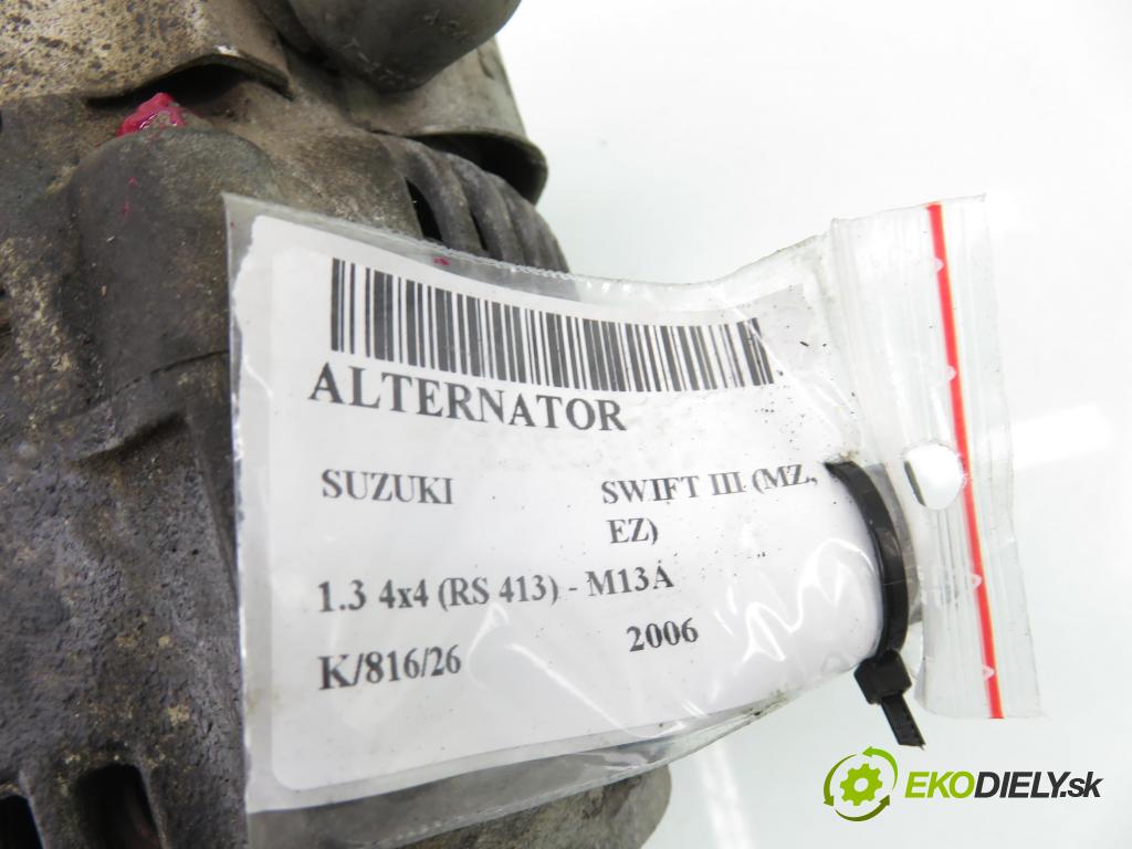 SUZUKI SWIFT III (MZ, EZ) HB 2006 68,00 1.3 4x4 (RS 413) - M13A 1328,00 Alternátor 3140080G1 ; 1022112600 (Alternátor)