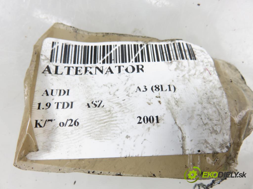 AUDI A3 (8L1) HB 2001 96,00 1.9 TDI PD 130 - ASZ 1896,00 Alternátor 06F903023C (Alternátor)