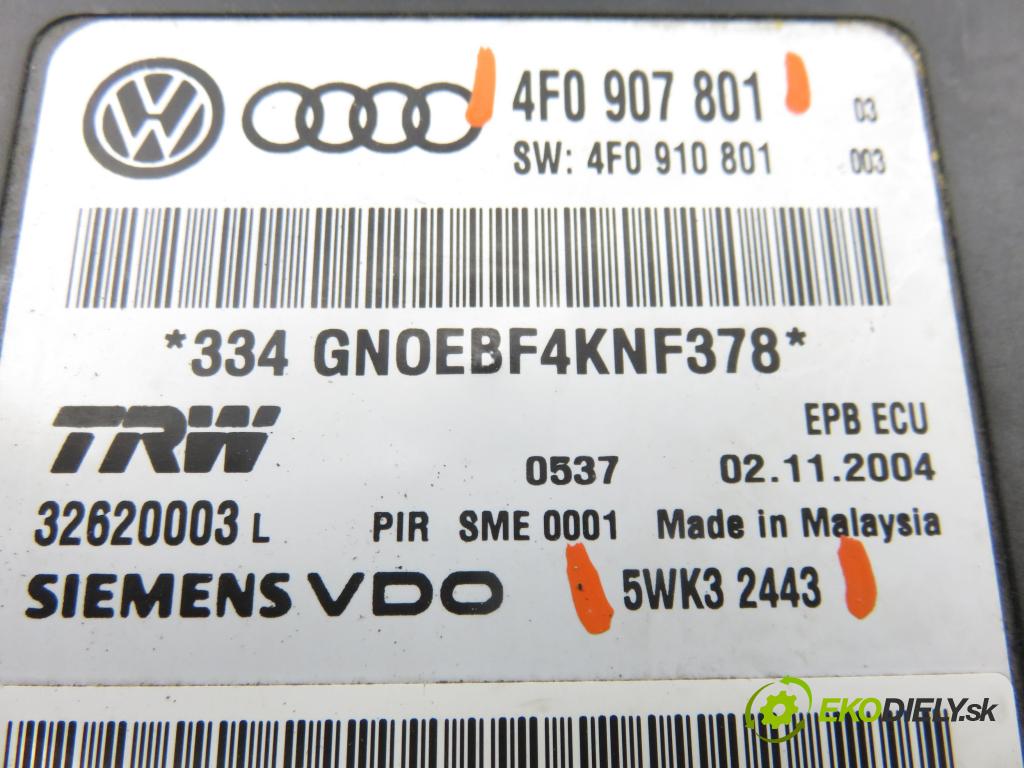 AUDI A6 (4F2, C6) SEDAN 2004 165,00 3.0 TDI quattro - BMK 2967,00 Riadiaca jednotka brzdy MANUÁLNY: 5WK32443 ; 4F0907801