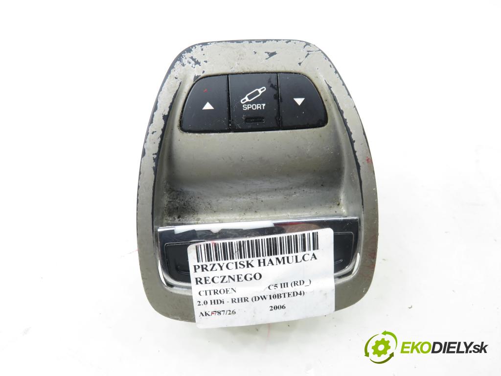 CITROEN C5 III (RD_) SEDAN 2006 100,00 2.0 HDi - RHR (DW10BTED4) 1997,00 vypínač brzdy MANUÁLNY: 96617671ZD