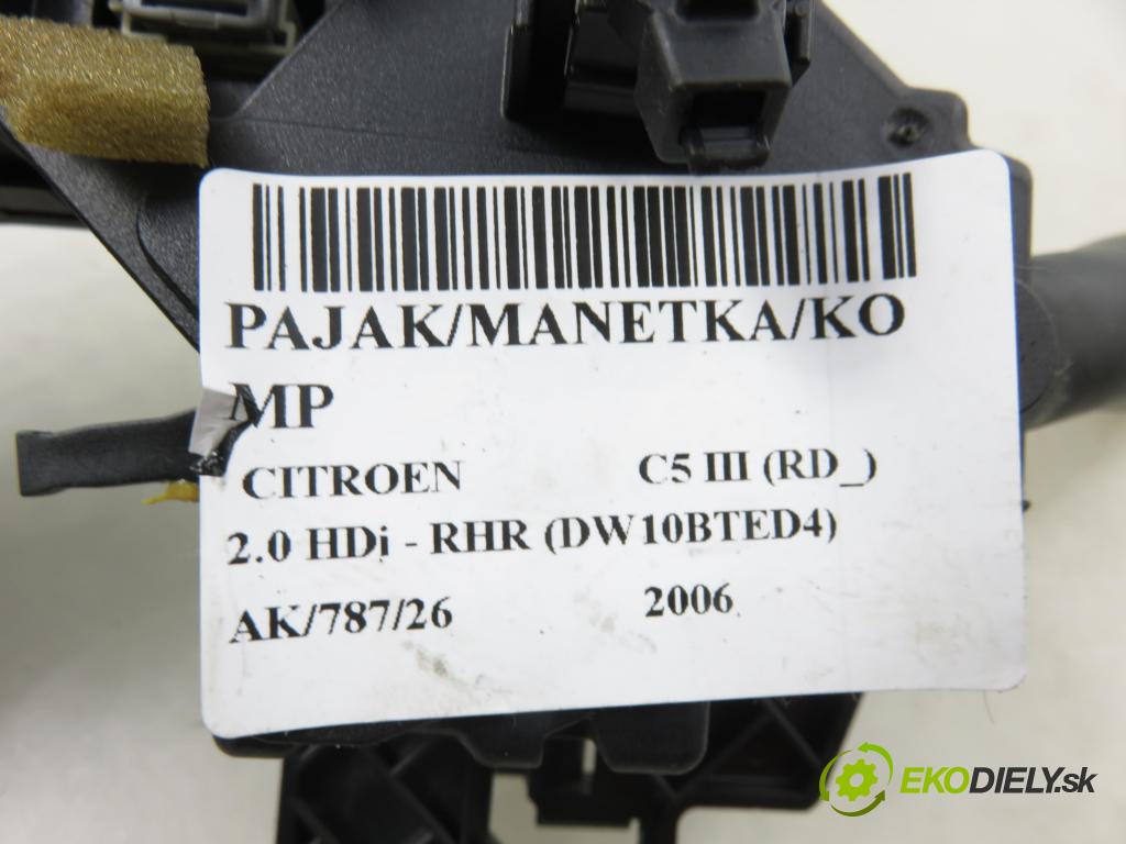 CITROEN C5 III (RD_) SEDAN 2006 100,00 2.0 HDi - RHR (DW10BTED4) 1997,00 páčka/prepínač 96648950XT