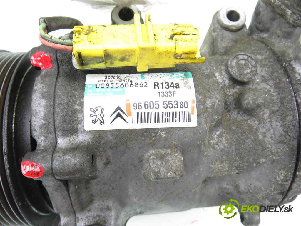 CITROEN C5 III (RD_) SEDAN 2006 100,00 2.0 HDi - RHR (DW10BTED4) 1997,00 KOMPRESOR: klimatizácie 9660555380 (Kompresor klimatizácie)