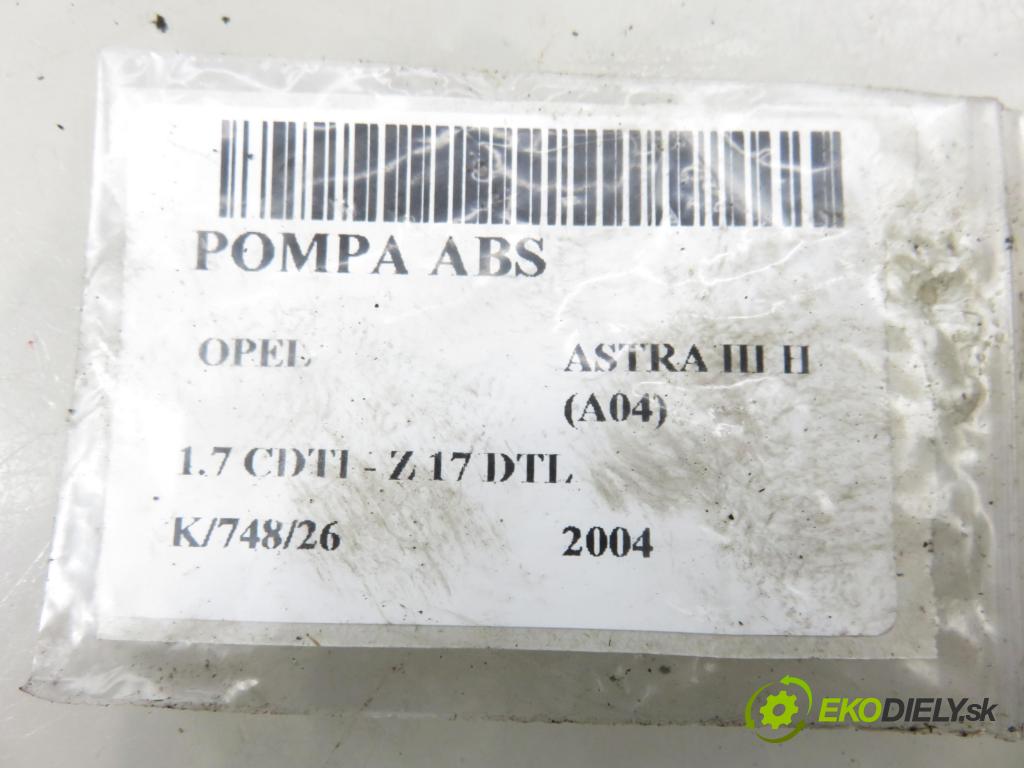 OPEL ASTRA H (A04) HB 2004 59,00 1.7 CDTI - Z 17 DTL 1686,00 Pumpa ABS 10096005103 ; 13157577GX ; 10020601274 (Pumpa ABS)