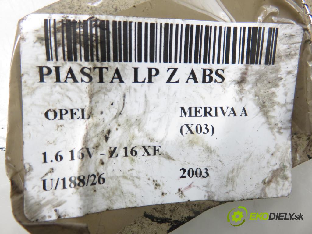 OPEL MERIVA A nadwozie wielkoprzestrzenne (MPV) (X03) MINIVAN 2003 74,00 1.6 16V - Z 16 XE 1598,00 náboj LP ABS