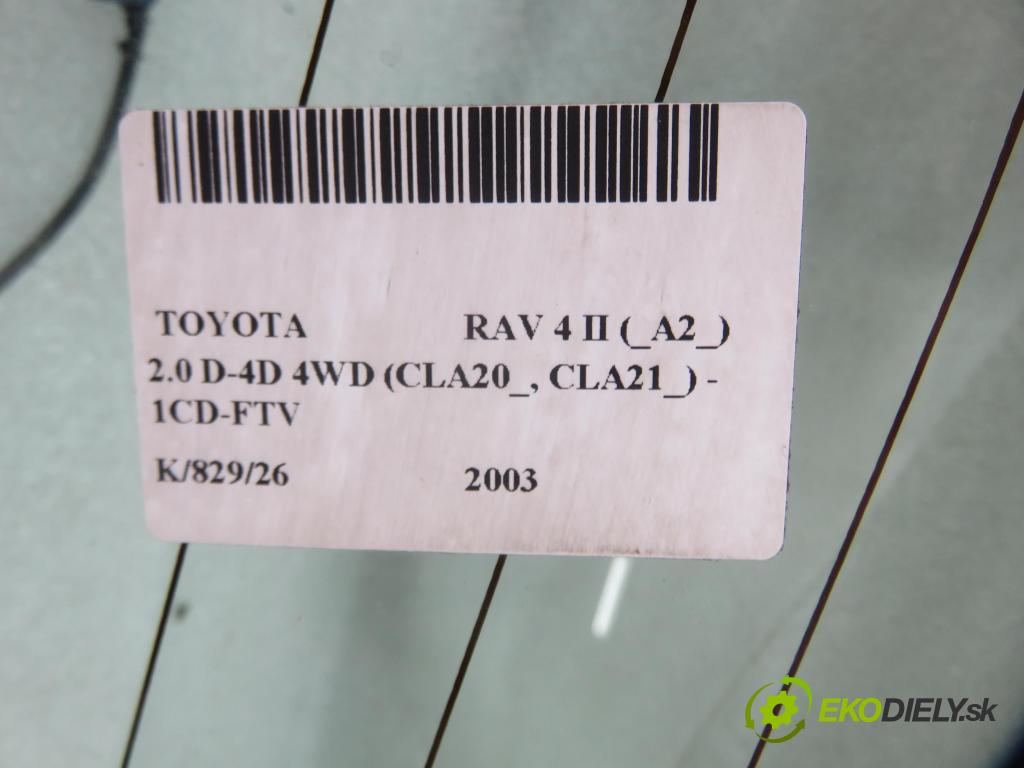 TOYOTA RAV 4 II (_A2_) SUV 2003 85,00 2.0 D-4D 4WD 116 - 1CD-FTV 1995,00 okno ZADNÍ: kapota
