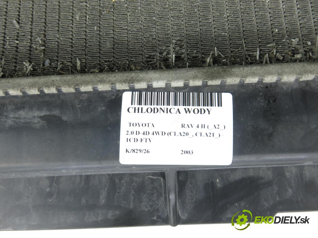 TOYOTA RAV 4 II (_A2_) SUV 2003 85,00 2.0 D-4D 4WD 116 - 1CD-FTV 1995,00 chladič vody