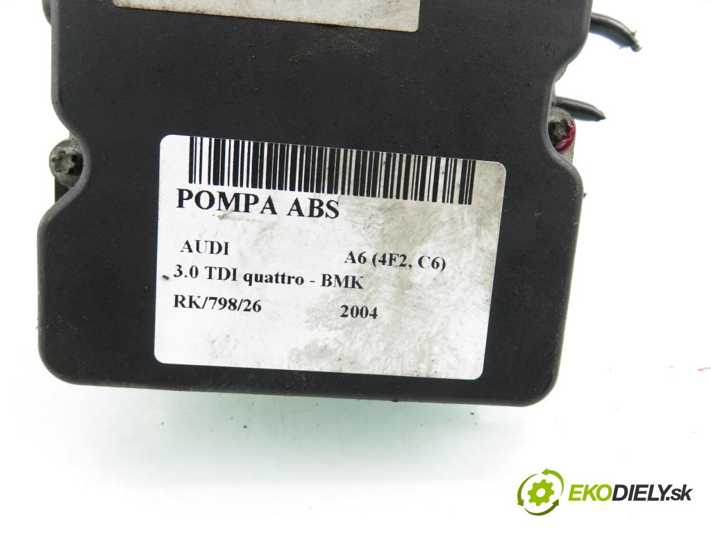 AUDI A6 (4F2, C6) SEDAN 2004 165,00 3.0 TDI quattro - BMK 2967,00 Pumpa ABS 0265950359 ; 4F0614517A ; 0265234111 (Pumpa ABS)