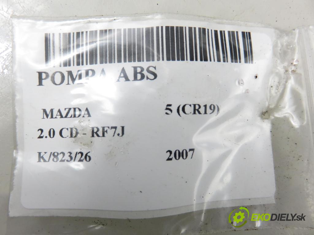 MAZDA 5 (CR19) MINIVAN 2007 105,00 2.0 MZR-CD 143 - RF7J 1998,00 Pumpa ABS 06210902993 ; 5N612C405CC ; 06210207844 (Pumpa ABS)