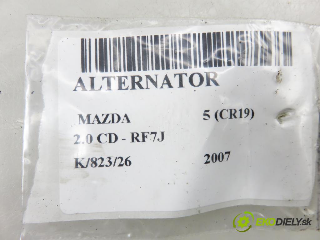 MAZDA 5 (CR19) MINIVAN 2007 105,00 2.0 MZR-CD 143 - RF7J 1998,00 Alternátor A3TB6581 (Alternátor)