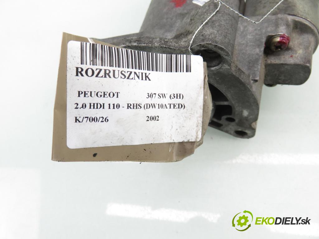 PEUGEOT 307 SW (3H) KOMBI 2002 79,00 2.0 HDI 110 - RHS 1997,00 Štartér M001T80481 (Štartér)
