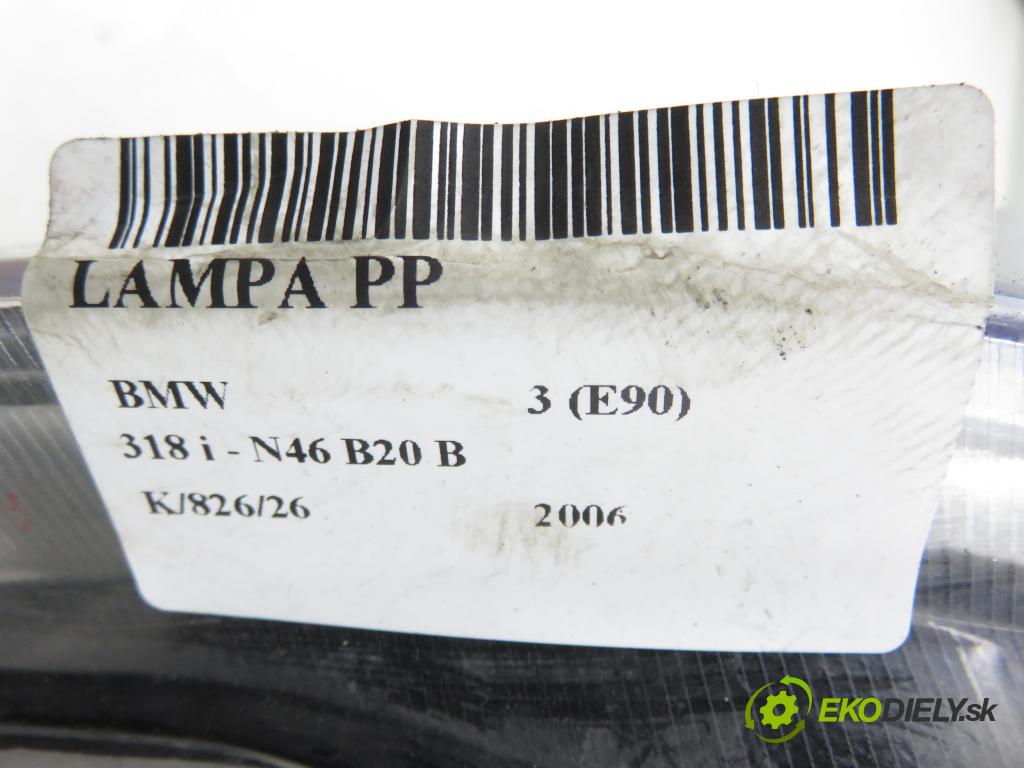 BMW 3 (E90) SEDAN 2006 95,00 318 i 129 - N46 B20 B 1995,00 svetla PŘEDNÍ: SK3301103054D