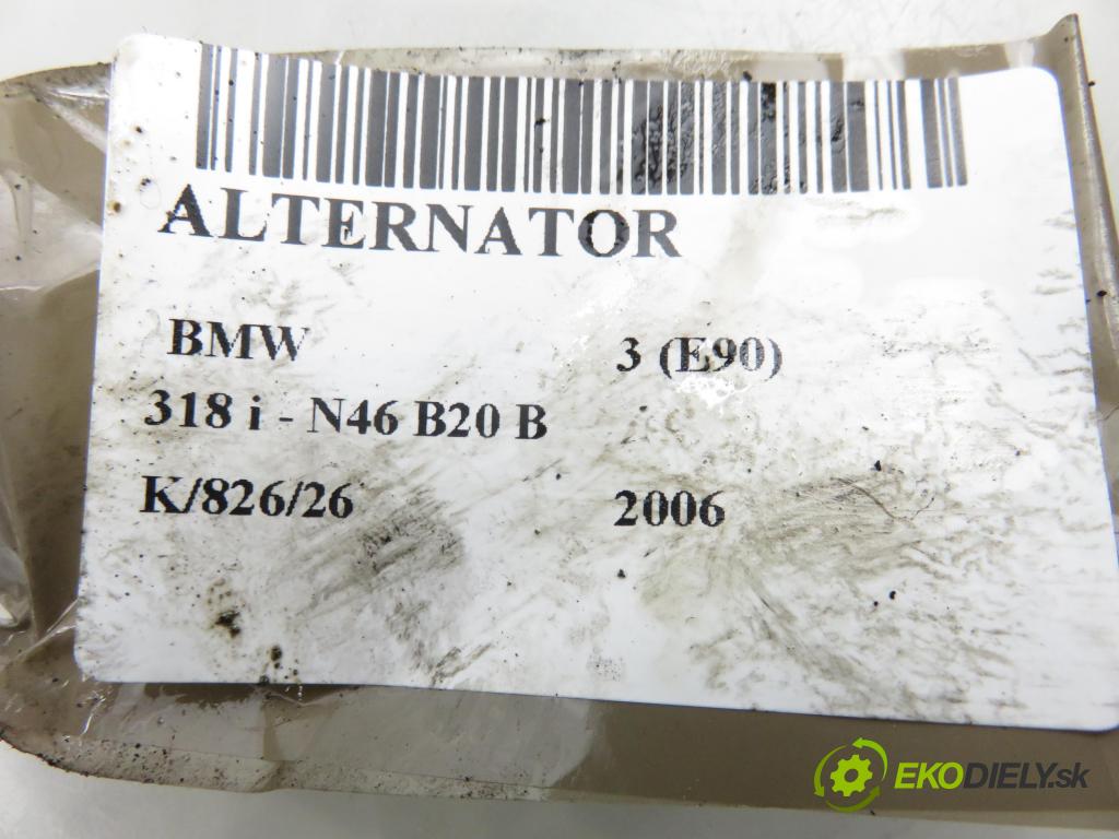 BMW 3 (E90) SEDAN 2006 95,00 318 i 129 - N46 B20 B 1995,00 Alternátor 0124525059 ; 7532966 (Alternátor)