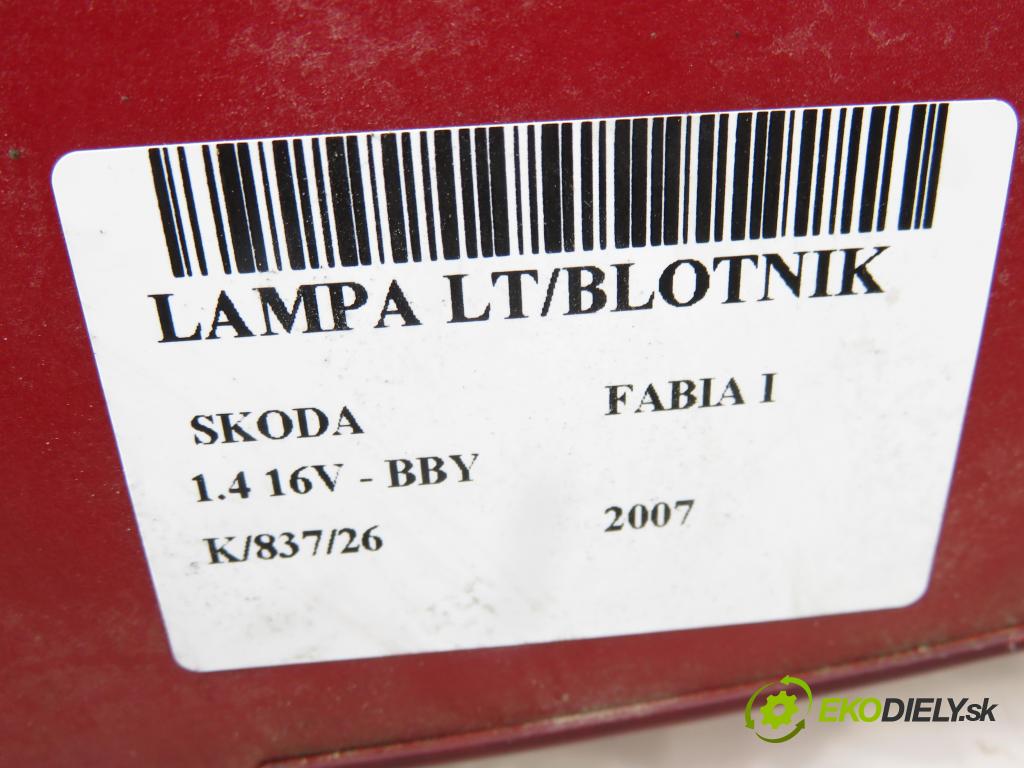 SKODA FABIA I (6Y2) HB 2007 55,00 1.4 16V - BBY 1390,00 Svetlo ľavé zadné 6Y6945111C ; 6Y6945095D