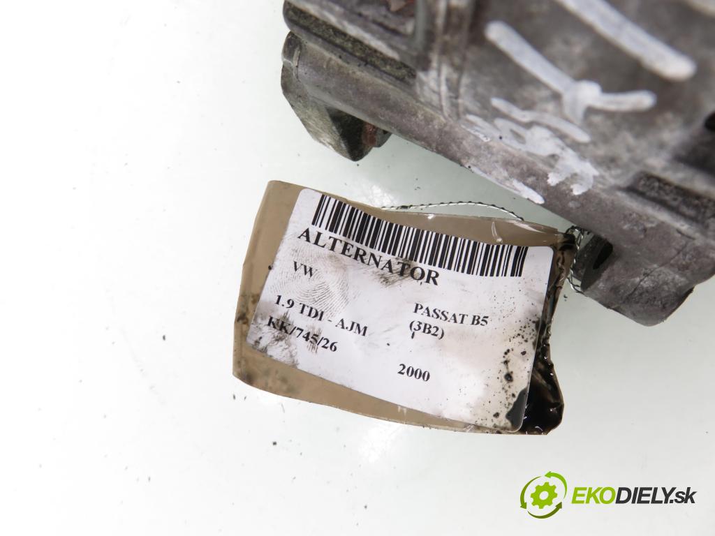 VW PASSAT B5 (3B2) SEDAN 2000 85,00 1.9 TDI - AJM 1896,00 Alternátor 028903029E (Alternátor)
