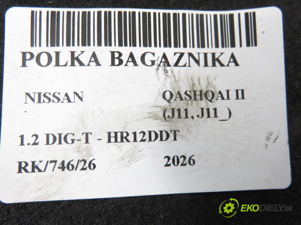 NISSAN QASHQAI II (J11, J11_) CROSSOVER 2015 85,00 1.2 DIG-T - HR12DDT 1197,00 POLKA: kufor 799104EA0A