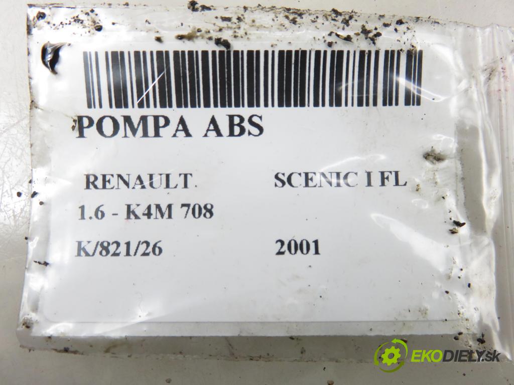RENAULT SCENIC I (JA0/1_) MINIVAN 2001 0,00 1.6 - K4M 708 1598,00 Pumpa ABS 0265950046 ; 0265225107 ; 8200090690 (Pumpa ABS)