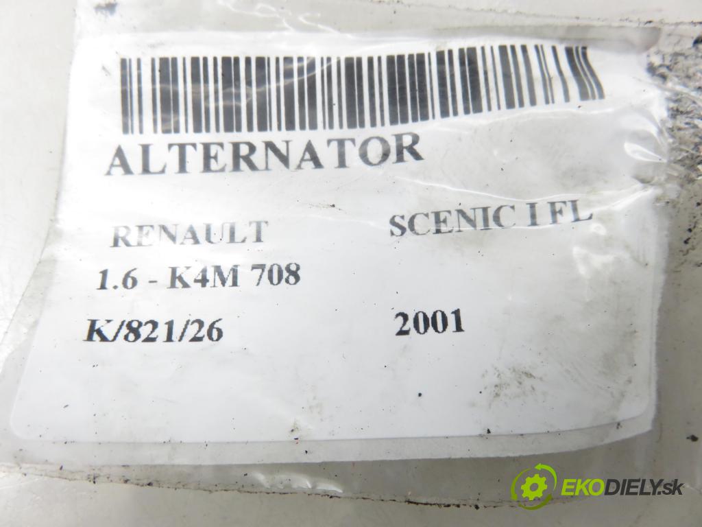 RENAULT SCENIC I (JA0/1_) MINIVAN 2001 0,00 1.6 - K4M 708 1598,00 Alternátor  (Alternátor)